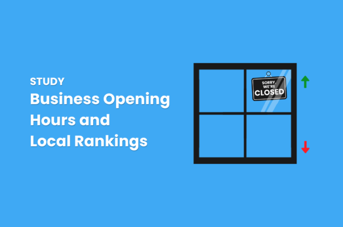 Study: Business Opening Hours and Local Rankings