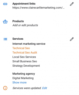 GBP Products and Services screenshot 2