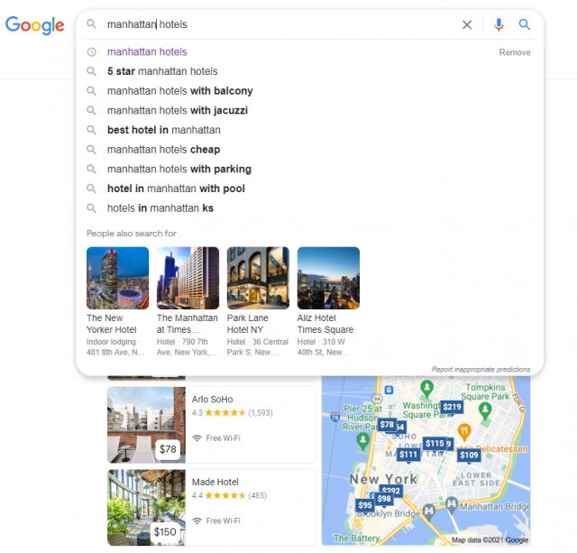 Google Hotels Search