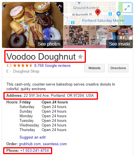 Voodoo Doughnuts GMB